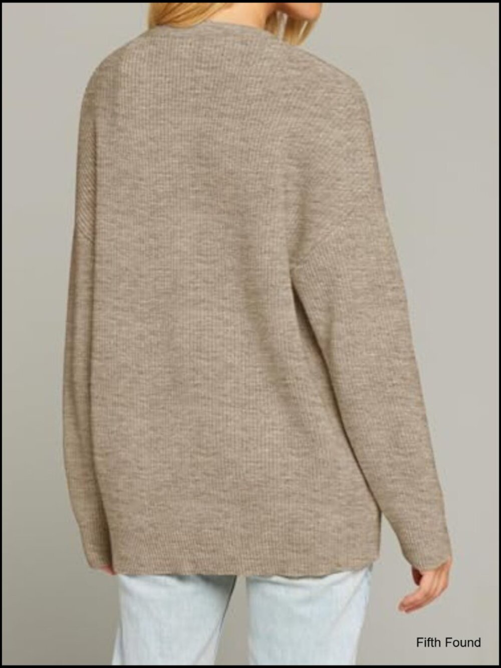 Open Front V Neck Button Cardigan Oversized Soft Knit - Picture 4 of 7
